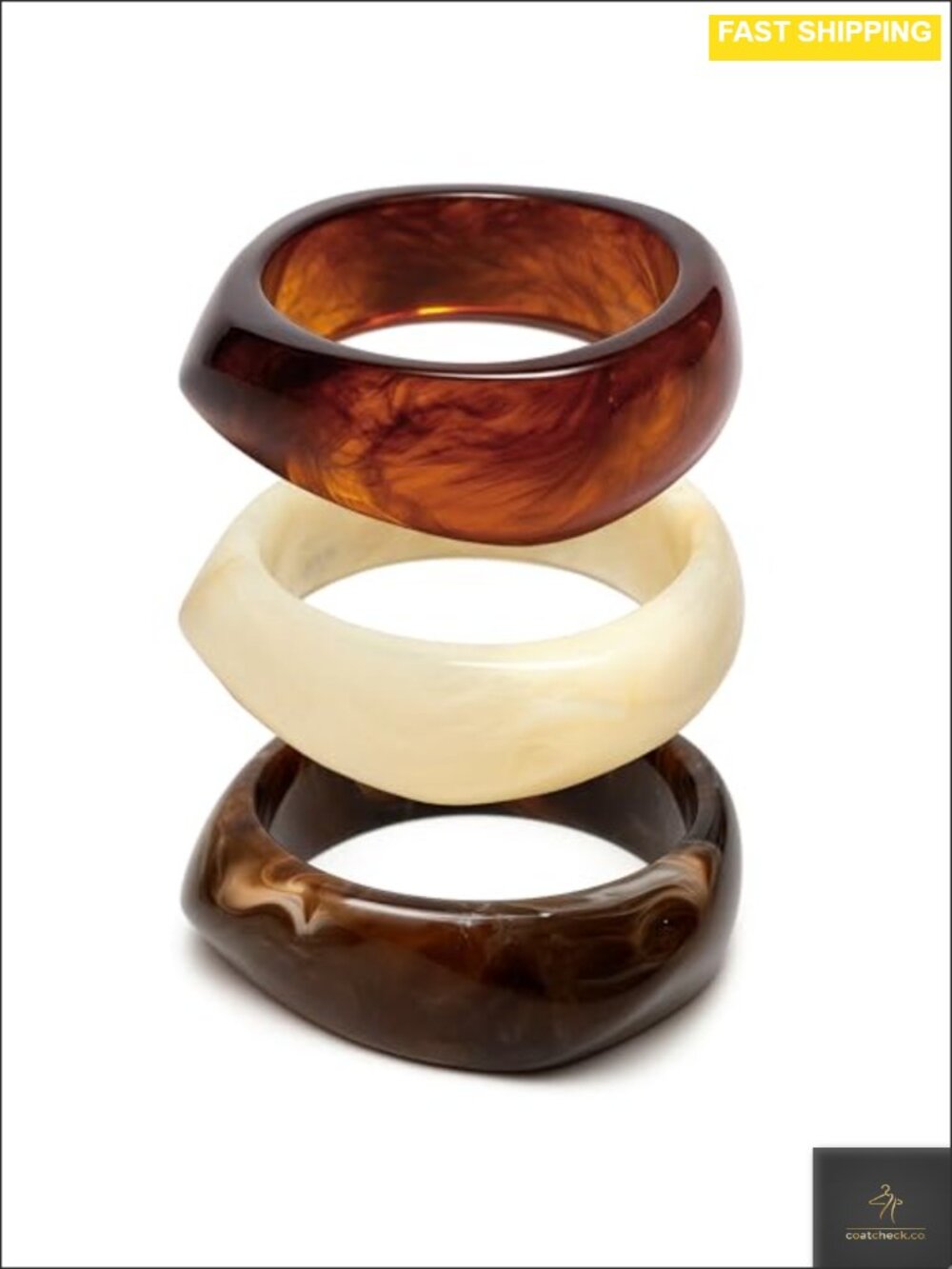 Chunky Acrylic Resin Bangle Bracelets for Women Retro Stackable Statement